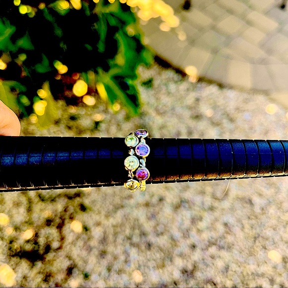 Gemstone Stacking Rings 925 - Picture 1 of 4